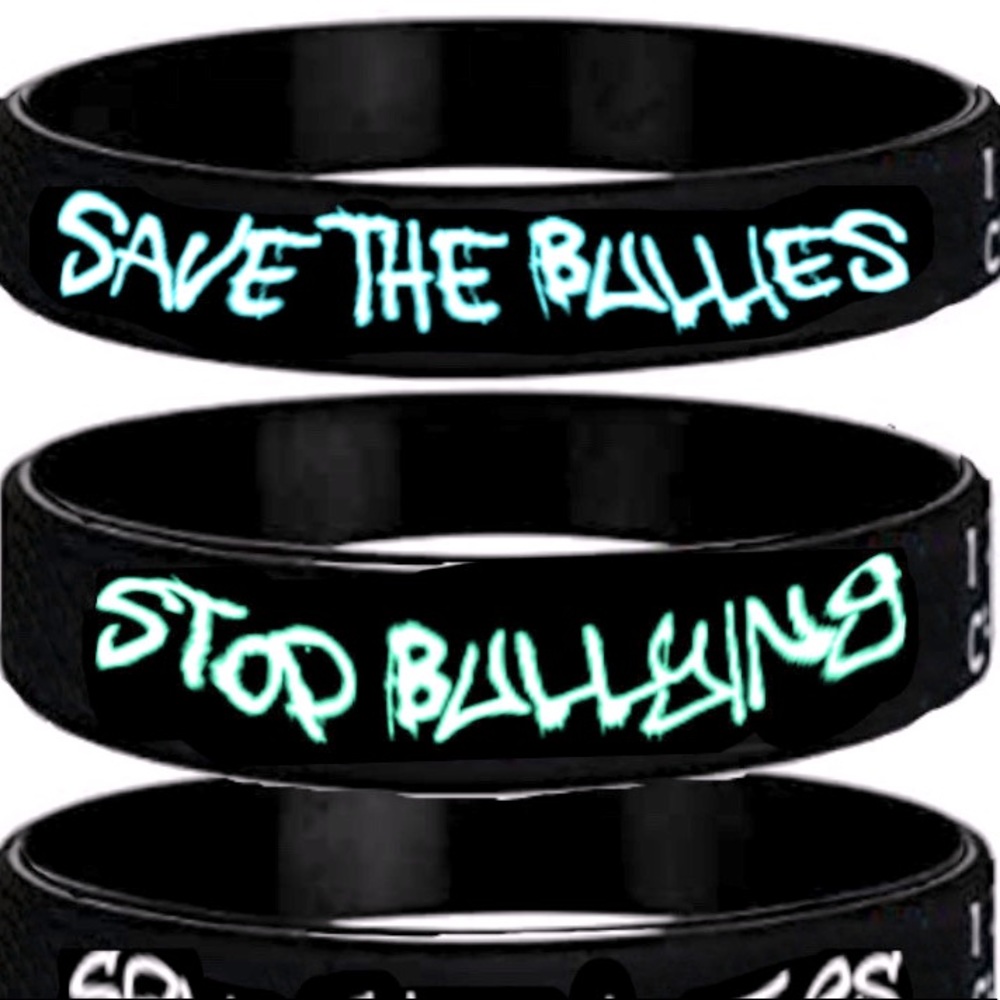 These are “BULLY BANDS” awesome live strong style bracelets.